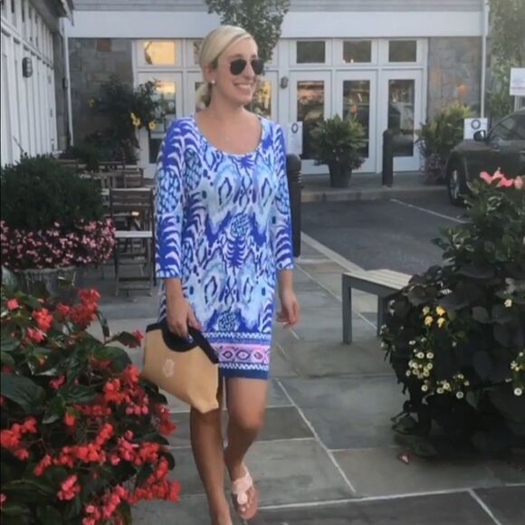 💜 Lilly Pulitzer Beacon Dress in Serene Blue Size Small - Picture 1 of 7